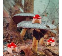 Gosknor 3pcs Jumping Spider Mushroom Hide for Spoods, Resin Jumping Spider Hideout House Cute Jumping Spider Mushroom Decor Jumping Spider Enclosure Accessories