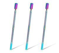 Gosknor 3pcs Lottery Ticket Scratcher Tool, Stainless Steel Scratch Card off Tool Metal Label Scraper for Tickets Lotto Scratcher Lucky Stickers Labels Scratching Supply (Double Push Flat Head)