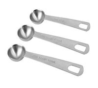 Gosknor 3pcs Stainless Steel Measuring Spoon, Coffee Scoop Teaspoons Set 1 TSP 5ML 5CC, 1/2 Tbsp 7.5ML 7.5CC, 2/3 Tbsp 10ML 10 CC Metal Tablespoon Scoop Short Handle for Kitchen Cooking & Baking