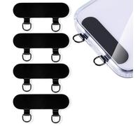 Gosknor 4pcs 2 Way Metal Phone Tether Tab for iPhone, Upgraded Phone Strap Tags Replacement Part, Cell Phone Lanyard Patch Compatible with iPhone & Other Cell Phone Cases (Black)