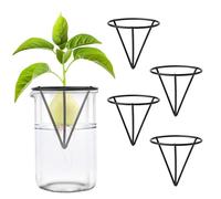 Gosknor 4pcs Avocado Seed Starters Rack, Metal Triangular Bracket Avocado Tree Growing Kits Avocado Seed Vase Holder for Sprouting Gift for Home Office Table Decoration
