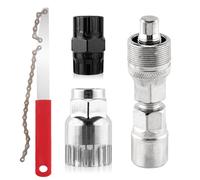 Gosknor 4pcs Bike Repair Tool Kits, Include Freewheel and Cassette Lock Ring Removal Tools, Crank Puller, Bottom Bracket Tool, Chain Wrench for Road & Mountain Bike Maintenance