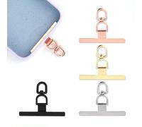 Gosknor 4pcs Cell Phone Tether Tab, Phone Lanyard Tether Tab Stainless Steel Phone Tether Tags Phone Lanyard Pad Compatible with iPhone & Other Cell Phone (4 Colors)
