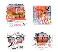 Gosknor 4pcs Cruise Door Decorations Magnetic, 4 Styles 2025 Large Retro Family Cruise Ship Door Magnets for Refrigerator Cabin Carnival Car Computer Decor