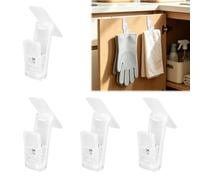 Gosknor 4pcs Dishwashing Gloves Clips, Self-Adhesive Cleaning Glove Clips | PP Plastic Self-Adhesive Dishwashing Gloves Holder Clips for Kitchen Cabinet Oven Mitt Dish Towel Cleaning Glove Organization