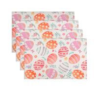 Gosknor 4pcs Easter Placemat, Seasonal Table Mats, Spring Table Mats, Easter Table Placemats, Party Decorations, Multicolor, 45x30cm, Polyester, Rectangular, 4 pieces