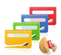 Gosknor 4pcs Envelope Opener, Envelope Slitter with Scale & Pointed Tip & Magnifying Glass Upgraded Letter Wrapping Paper Cutter Mail Opener Tool (4 Colors)