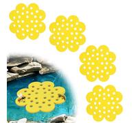 Gosknor 4pcs Floating Bee Island, Flower Shape Floating Bee Watering Station Butterfly Drinking Fountain for Hive Porous Design for Easy Access to Water Outdoor Garden Decor