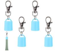Gosknor 4pcs Lip Balm Keychain Caps for Summer Fridays 0.5 oz, Creative Lipgloss Holder Keychains Practical Portable Lip Gloss Replacement Caps (Light Blue)