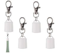 Gosknor 4pcs Lip Balm Keychain Caps for Summer Fridays 0.5 oz, Creative Lipgloss Holder Keychains Practical Portable Lip Gloss Replacement Caps (White)