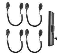 Gosknor 4pcs Magnetic Remote Control Holder with Tether Cord, Anti-Lost Holders Wall Mount Bracket Strong Magnet Quick Snap Self Adhesive Storage Organizer for TV, Fan, Air Conditioner Remotes