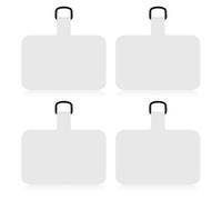 Gosknor 4pcs Phone Tether Tabs, TPU Cell Phone Lanyard Tab Safety Lanyard Patch Universal Cellphone Lanyard Pads Phone Strap Replacement Part Compatible with iPhone and Android (White)