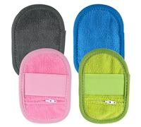 Gosknor 4pcs Sand Remover for Beach, Soft Cleaner Mitts Skin-Friendly Sand Wipe Off Remover Bag with Zipper Seaside Vacation Essentials Ideal for Beach Volleyball Sandboxes Activities