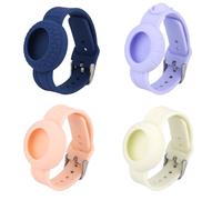 Gosknor 4pcs Waterproof Wristbands for Airtag kids, Soft Silicone Baseball Basketball Football Watch Bracelet Holder Case Cover Watch Band for GPS Tracking Tagging Compatible with Apple Airtag