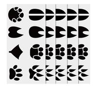 Gosknor 5pcs Down Jacket Patch, Fabric Puffer Jacket Patch Self-Adhesive Black Nylon Repair Tape for Down Coat Tent Sleeping Bags Clothing Outdoor Gear Holes Fixing (Animal Footprints)