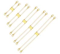 Gosknor 5pcs Gold Alloy Magnetic Necklace Extenders with 5 Sizes Adjustable Chain Extender Double Lobster Necklace Closures Connector for Jewelry Making