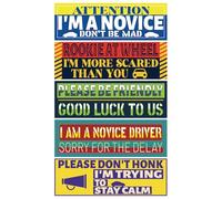 Gosknor 5pcs New Driver Sticker Magnet for Car, Novice Driver Sign Premium Reflective Magnetic Car Bumper Stickers for Bumper Safety Warning Stickers Beginners Student Car Drivers