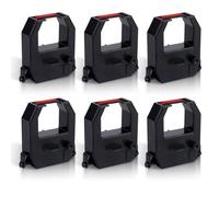 Gosknor 6 Pcs Time Clock Ribbon, Time Clock Ink Ribbon Replacement Suitable for All Amano PIX and TCX Series Models & Amano BX-6000 EX-9000 EX-9500 CP-3000 NS5100 TS-3000i TS-4000i(Red and Black)