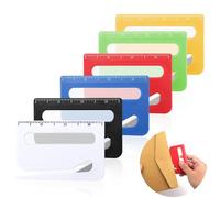 Gosknor 6pcs Envelope Opener, Upgraded Letter Opener Knife Envelope Slitter Box Cutter with Scale & Pointed Tip & Magnifying Glass for Opening Mail Package (6 Colors)