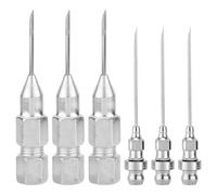Gosknor 6pcs Grease Gun Needle Nozzle Kit, 3 Grease Needle & 3 Grease Fittings Tool Grease Adapter Accessory Set Grease Needle Dispenser Grease Gun Needle Tip for Grease Injection