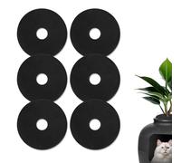 Gosknor 6pcs Hidden Cat Litter Box Filters, 7.87 Inch Round Cat Litter Box Stick-on Activated Charcoal Carbon Odor Filters Pet Litter Box Filters Replacement for Keeping Air Fresh Home Office (Black)