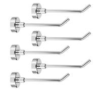 Gosknor 6pcs Large Magnetic Hooks, 2.2lb 2.8 Inch Long Heavy Duty Magnet Hooks Strong Magnetic Cruise Hangers for Cruise Ship Garage Kitchen Refrigerator (Silver)