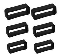 Gosknor 6pcs Watch Band Keepers, 14/16/18mm Silicone Watch Strap Retainer Holder Loop Replacement Parts Watchband Fastener for Smart Sport Watchers Clasp Ring Accessories (Black)