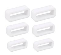 Gosknor 6pcs Watch Band Keepers, 14mm/16mm/18mm Silicone Watch Strap Retainer for Smart Sport Watchers Parts(White)