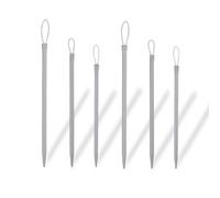 Gosknor 6pcs Wool Needles with Loops, Nylon Thread Rope Threader Large Eye Aluminium Finishing Tapestry Hand Weaving Sweater Tools Supplies Accessories for Sewing Knitting Crochet Yarn Embroidery