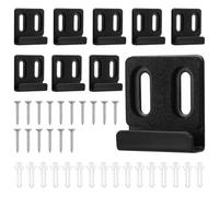 Gosknor 8pcs Metal Mirror Hanger Clip Kit, Heavy Duty Mirror Wall Hook Mount with Screws & Expansion Plugs Frame Fittings Hardware Holder Bracket for Frameless Displays Tile Billboard(Black)