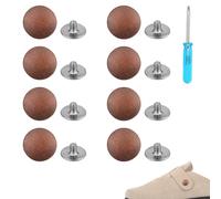Gosknor 8pcs Replacement Rivets for Boston Clogs Shoes, Easy to Install Zinc Alloy Rivet Buttons Accessories Parts with Screwdriver for Women Men Classic Leather Cork Suede Clogs (Bronze)