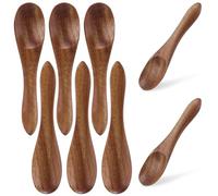 Gosknor 8pcs Small Wooden Spoons Set, 3.54 Inch Mini Wood Serving Spoons for Tiny Eating Honey Teaspoons for Stirring Coffee Tea Jar Condiment Sugar Kitchen Cooking and Serving Utensils