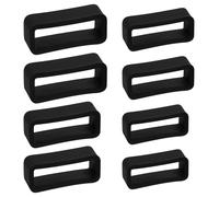 Gosknor 8pcs Watch Band Keepers, 4 Sizes Silicone Watch Band Loops High-Elasticity Waterproof Straps for Smart Sport Watchers (Black)