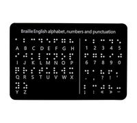 Gosknor Braille Alphabet Board, Braille Alphabet Board with Raised Dots Numbers & Punctuation Learning Letter Fingerboard for Beginners Teaching Aid Blind Children (Horizontal)