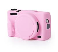Gosknor Camera Case Compatible with Canon G7X Mark iii, Pink Soft Silicone Camera Protective Cover Skin with Detachable Lens Cap Scratch Resistant Camera Accessories for Canon G7X Mark III
