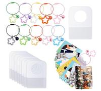 Gosknor Card Holder for Yoto Cards, 200pcs Self-Adhesive Tabs with 10 Keyring Loops Portable Card Storage Accessories for Kids Yoto Mini & Player Cards