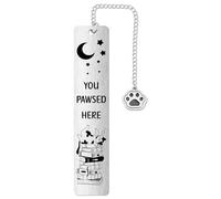 Gosknor Cat Bookmark Gift for Cat Lovers, Cute Sleeping Kitten Metal Book Mark You Pawsed Here Bookmark Reading Accessories for Women Men Friends Readers Club Gift
