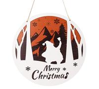 Gosknor Christmas Door Sign, Merry Christmas Hanging Wooden Door Sign Front Decoration Double Layer 3D Stereo Xmas Ornament Door Welcome Hanger for Outdoor Indoor Christmas Decor Supplies(Style B)