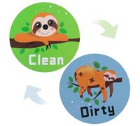 Gosknor Dishwasher Clean Dirty Flip Magnet Sign, Cute Funny Sloth Double-Sided Reversible Clean Dirty Indicator Magnet with Adhesive Metal Plate for Kitchen Refrigerator Laundry Room Decor