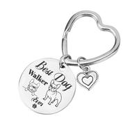 Gosknor Dog Owner's Gift Keychain, Best Dog Walker Ever Cute Walker Keychain Puppy Key Ring for Women Mom Animal Lover Charms Gifts (French Bulldog)