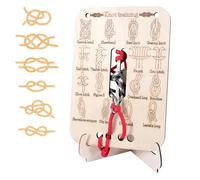 Gosknor Knot Tying Practice Board, 16 Essential Knots Trainer with 3 Paracord Ropes, Durable Wooden Knot Training Kit for Outdoor Survival Camping & Climbing