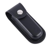 Gosknor Leather Knife Sheath for Belt, 4.84x2.05 Inch Folding Leather Knife Holder Portable Pocket Knife Sheath for Outdoor Cycling, Hiking, Mountaineering, Camping (Black)