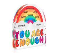 Gosknor Lgbtq Acrylic Decor Gift, You Are Enough Rainbow Pride Sign Motivational Desk Decor Rainbow Inspirational Love Decorative Gift for Gay Lesbian Couples