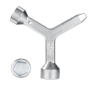 Gosknor MKF2 Meter Curb Box Key, Triangular Curb Box Wrench Water Meter Box Key Electric Meter Key Water Meter Key Shut Off Tool for Meter Pit Lids Curb Box Meter Box Lids