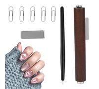 Gosknor Nail Magnet Pen Set, 3 in 1 Cat Eye Nail Magnets Tool with Square Magnet & 5 Paper Clips Versatile Cateye Magnets for Nails DIY for Home Salon Nails Studio Use