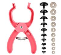 Gosknor Safety Eye Tool for Crocheting, Safety Eye Snapper Pliers Auxiliary Tool with 60pcs 12-30mm Doll Eyes for Amigurumi Crochet & Stuffed Animal Making Supplies DIY Craft (Pink)