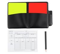 Gosknor Soccer Referee Card Set, 2pcs Warning Referee Red and Yellow Cards with Leather Case Recording Papers Pencil for Volleyball Football Baseball Rugby Ideal Coaches Accessories Kit