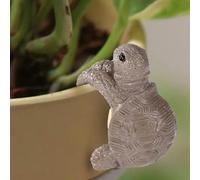 Gosknor Tortoise Figure Plant Pot Hanger, Resin Climbing Turtle Flower Pot Hanger Figurines, Cute Hanging Animal Buddies Statue Plant Pot Hugger, Planter Gift for Yard Ornament Vase Decoration (Gray)