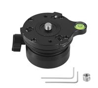 Gosknor Tripod Leveling Base with ±15° Tilt Adjustment, 3/8" Thread Aluminum Camera Leveler with Bubble Level Tripod Head Accessories Replacement Tool for DSLR & Video Cameras Smart Telescopes