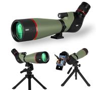 Gosky 20-60x60 Waterproof Spotting Scope -BAK4 Angled Spotting scope Bird Watching Target Shooting Archery Scenery Tripod Digiscoping Adapter - Get the World into Screen (80mm spotting scope with Nikon Adapter)